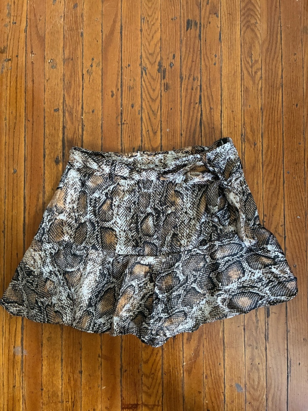 Zara Snake Print Ruffle Skort